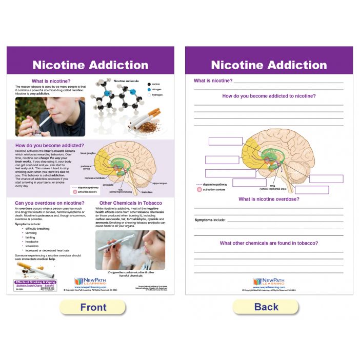 Effects of Smoking & Vaping Bulletin Board Chart Set of 6