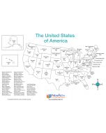 U.S. Map Laminated Set of 10