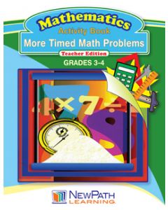 More Timed Math Problems Workbook - Book 2 - Grades 3 - 4 - Print Version